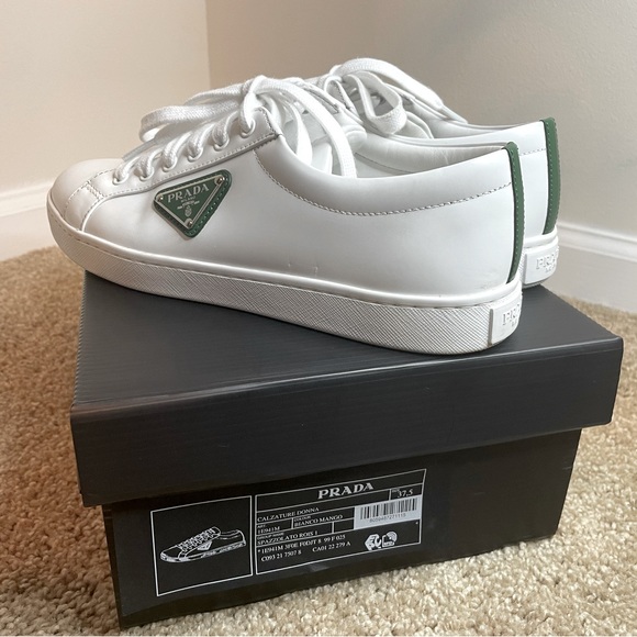 Prada Leather Low-Top Sneakers - Picture 1 of 7
